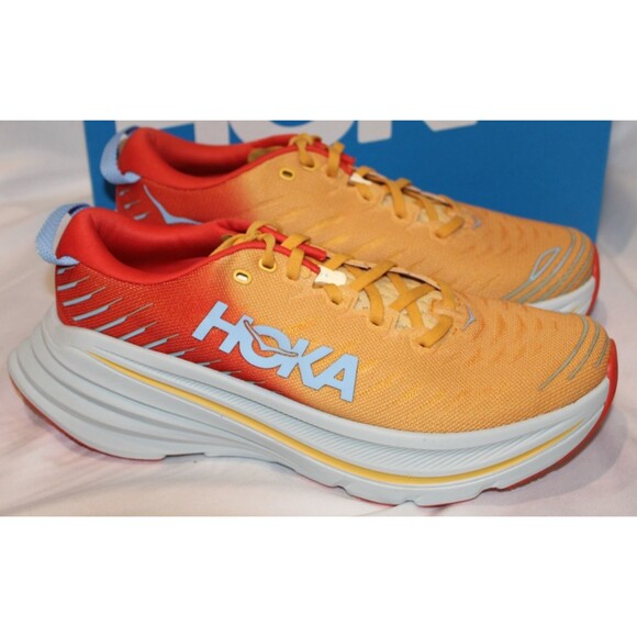 Hoka One One Men\'s Bondi X Running Athletic Sneakers FAYN ORANGE NWOB
